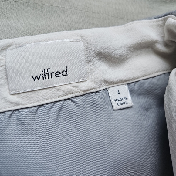 WILFRED Essonne Skirt Wool Cashmere Italy Light Grey Size 4 Aritzia - Picture 3 of 9